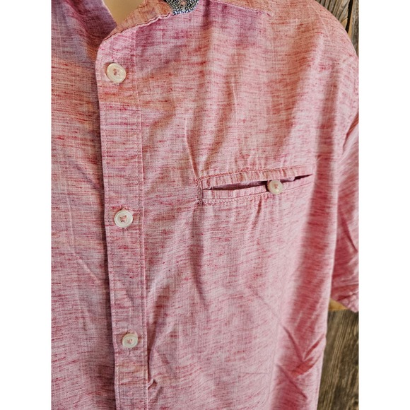 Cactus man size XL slim fit short sleeve button up heathered red ^ - Picture 2 of 7